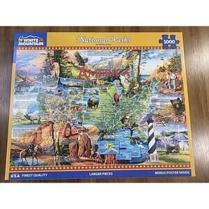 White Mountain NATIONAL PARKS AMERICA 1000 piece jigsaw puzzle w/poster and box